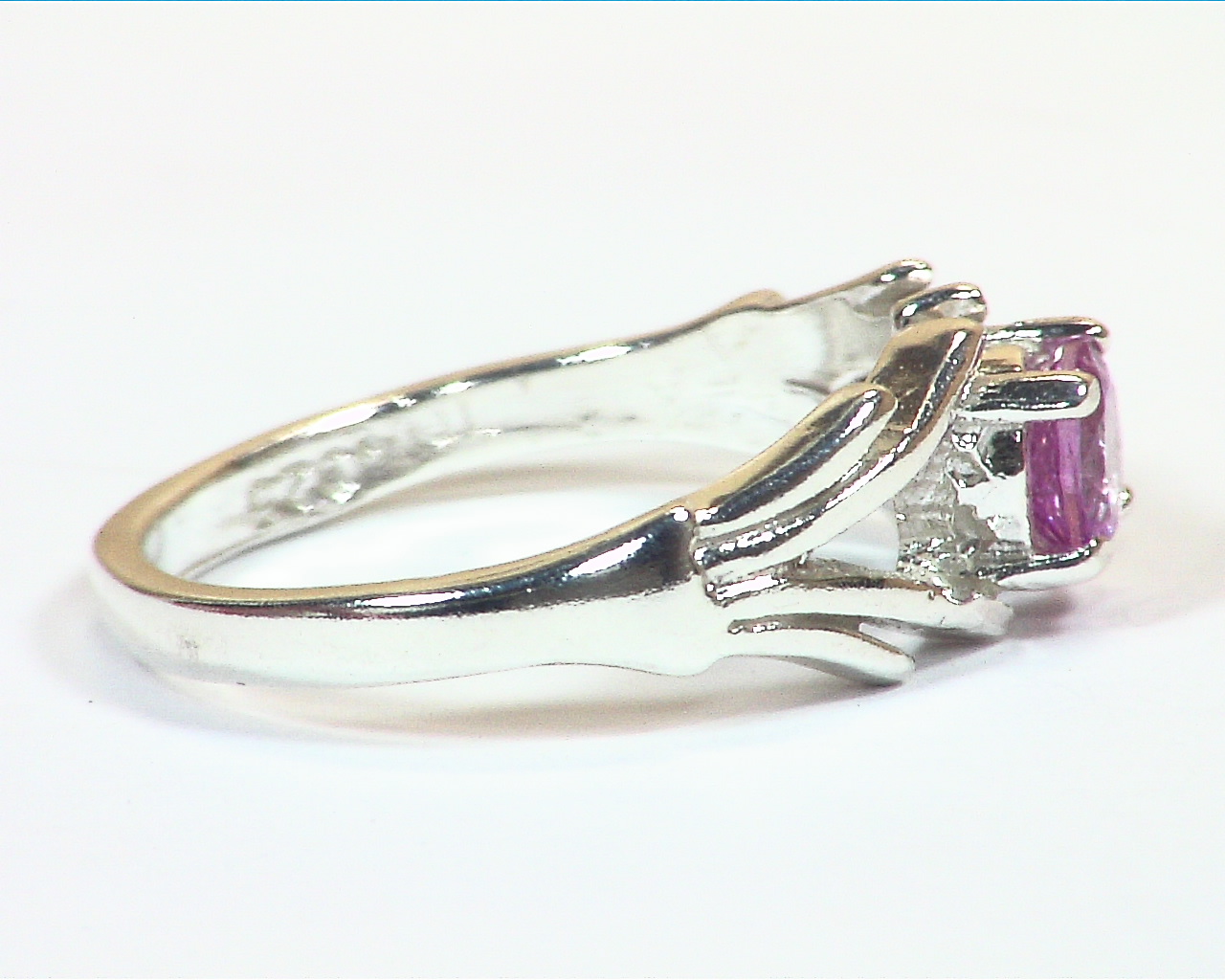 Pink Sapphire Natural Genuine Gemstone Sterling Silver Ring RSS,1135 - Image 3
