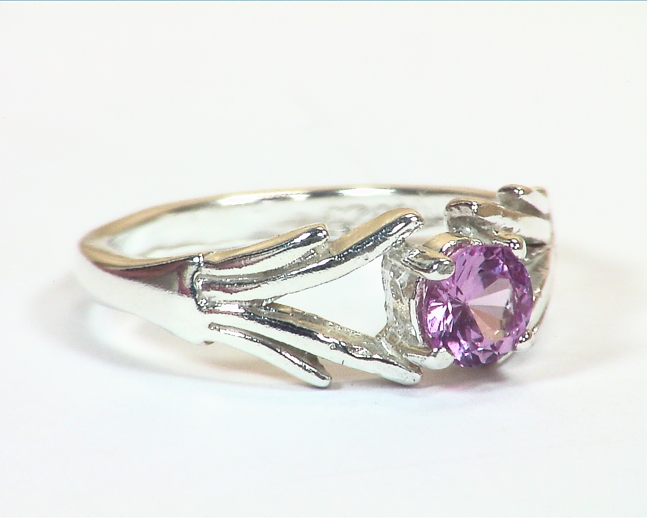Pink Sapphire Natural Genuine Gemstone Sterling Silver Ring RSS,1135 - Image 5