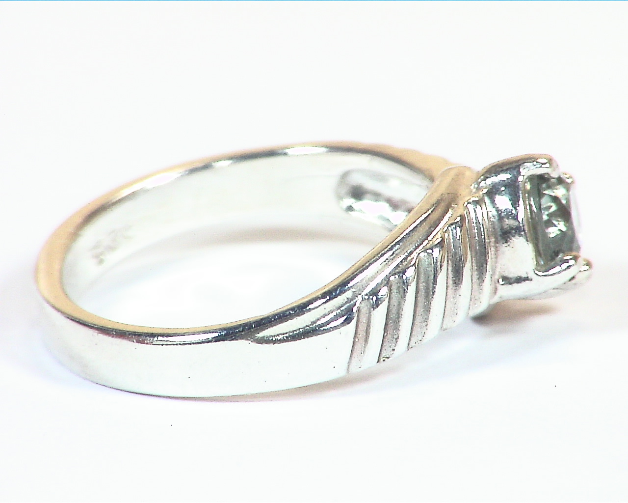 White Sapphire Natural Genuine Gemstone Sterling Silver Lady,s Ring RSS 1138 - Image 2