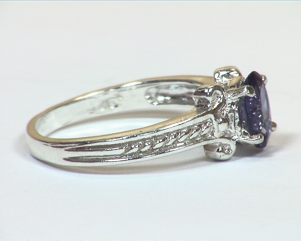 Blue Spinel (Sri Lankan) Genuine Gemstone in Sterling Silver Ring RSS1149 - Image 2