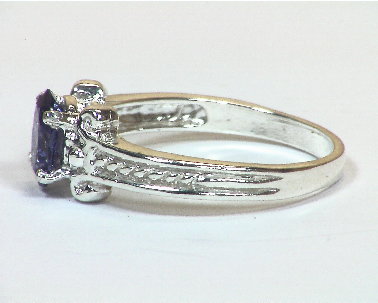 Blue Spinel (Sri Lankan) Genuine Gemstone in Sterling Silver Ring RSS1149 - Image 4