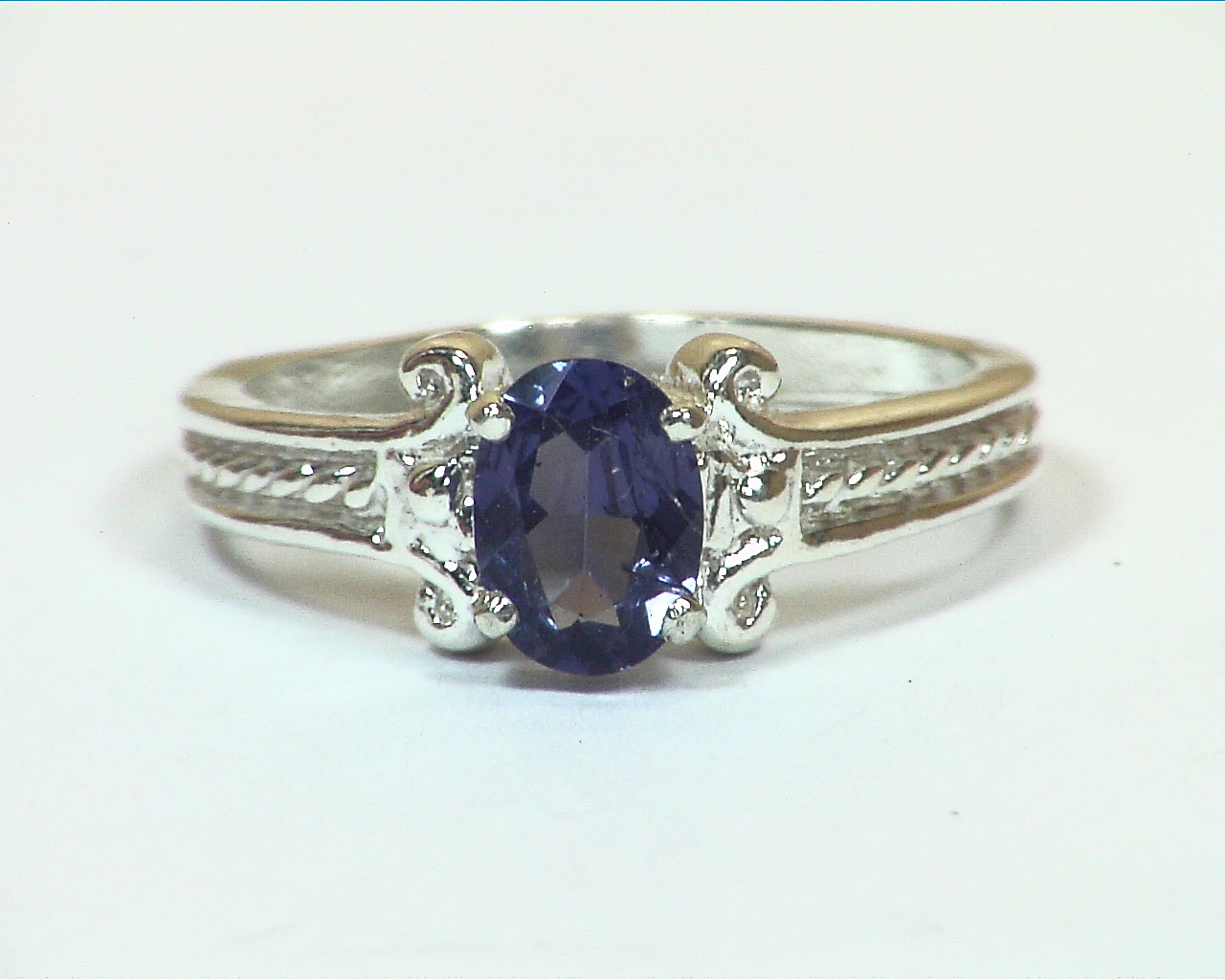 Blue Spinel (Sri Lankan) Genuine Gemstone in Sterling Silver Ring RSS1149 - Image 6