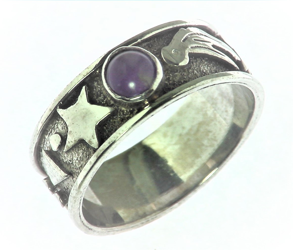 Amethyst Cabochon Set in A Sterling Silver Beautiful Design RSS,364 - Image 2