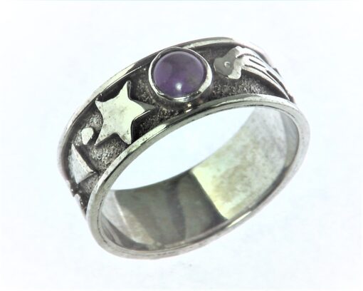 Amethyst Cabochon Set in A Sterling Silver Beautiful Design RSS,364 - Image 6