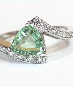 Paraiba Tourmaline 14 kt White Gold Diamond Lady,s Ring,RFK,193
