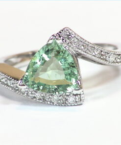 Alternative view of Paraiba Tourmaline 14 kt White Gold Diamond Lady,s Ring,RFK,193