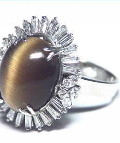 Alternative view of Tiger Eye and Diamond Natural Genuine Gemstone Lady,s Ring RFK,219