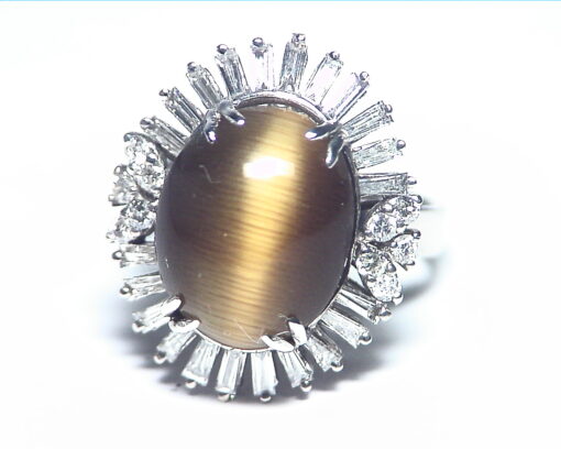 Tiger Eye and Diamond Natural Genuine Gemstone Lady,s Ring RFK,219 - Image 3