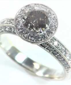 Diamond Engagement Ring (champagne) color Natural Genuine Gemstone Ring RFK,317