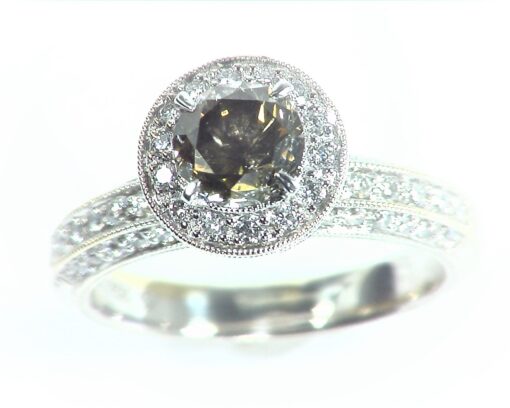 Diamond Engagement Ring (champagne) color Natural Genuine Gemstone Ring RFK,317 - Image 5