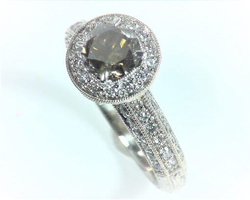 Diamond Engagement Ring (champagne) color Natural Genuine Gemstone Ring RFK,317 - Image 6