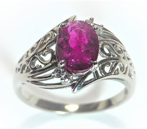Ruby Natural Genuine Gemstone With Gold And Diamonds Lady's Ring RFK,356 - Image 3