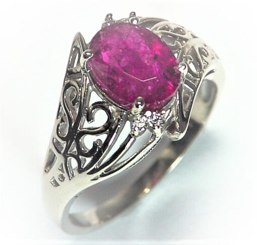 Ruby Natural Genuine Gemstone With Gold And Diamonds Lady's Ring RFK,356 - Image 4