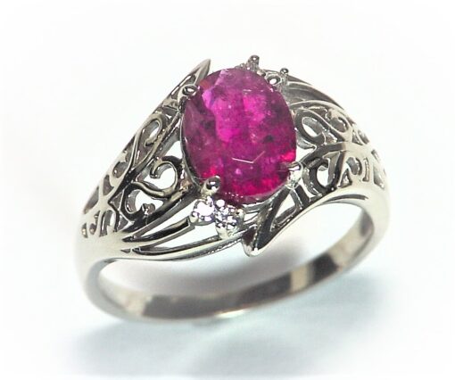 Ruby Natural Genuine Gemstone With Gold And Diamonds Lady's Ring RFK,356 - Image 5
