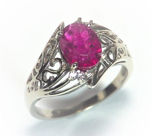 Ruby Natural Genuine Gemstone With Gold And Diamonds Lady's Ring RFK,356 - Image 6