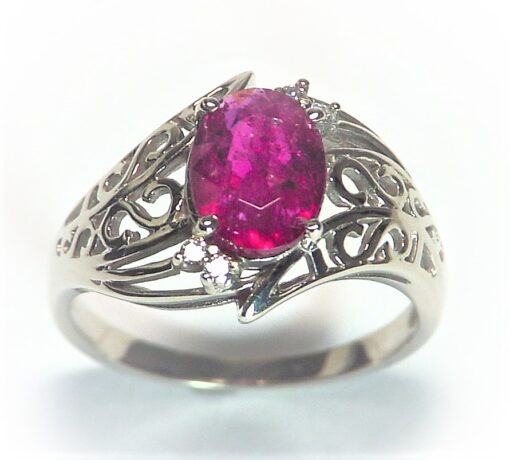 Ruby Natural Genuine Gemstone With Gold And Diamonds Lady's Ring RFK,356 - Image 7