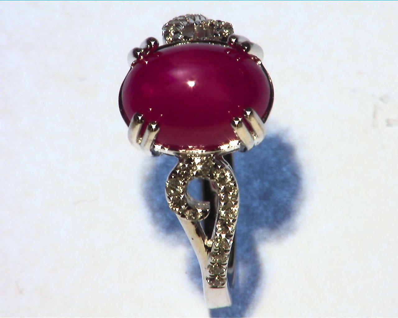 Ruby Star Burma Natural Genuine Gemstone Diamond gold Lady,s Ring RFK,203 - Image 3