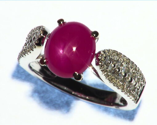 Ruby Star Burma Natural Genuine Gemstone Diamond gold Lady,s Ring RFK,203