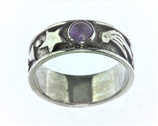 Amethyst Cabochon Set in A Sterling Silver Beautiful Design RSS,364 - Image 7