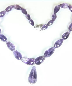 Amethyst Natural Genuine Gemstone Bead Necklace NBD,838