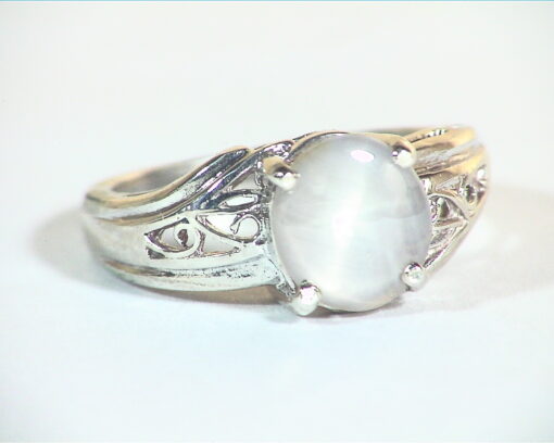 Star Sapphire Natural Genuine Gemstone in Starling Silver Lady's Ring RSS,466 - Image 2