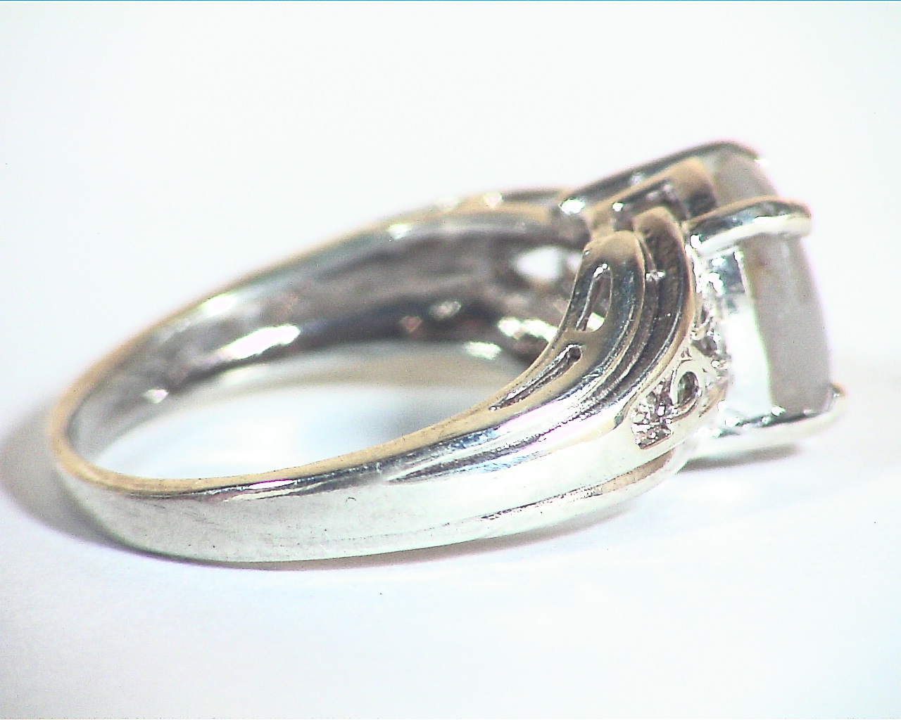 Star Sapphire Natural Genuine Gemstone in Starling Silver Lady's Ring RSS,466 - Image 3