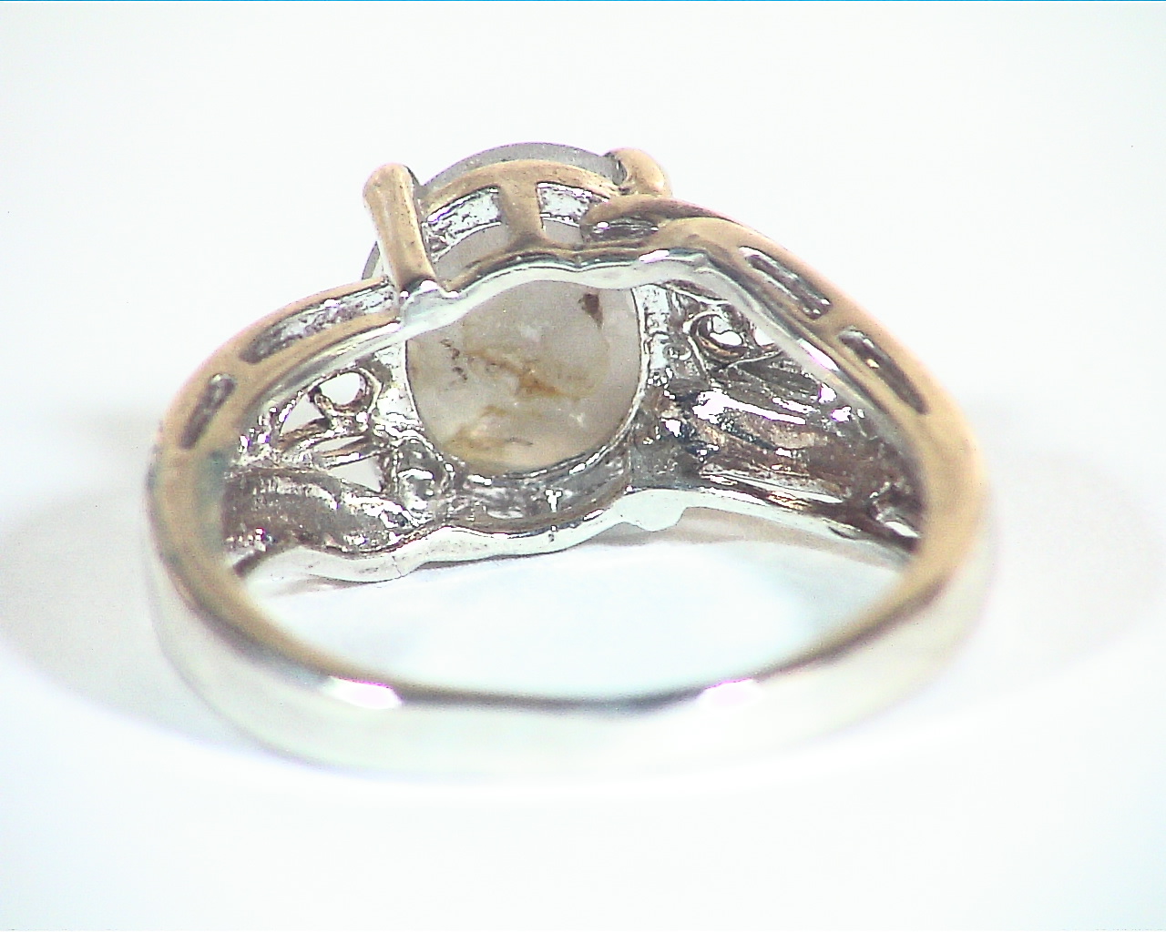 Star Sapphire Natural Genuine Gemstone in Starling Silver Lady's Ring RSS,466 - Image 4