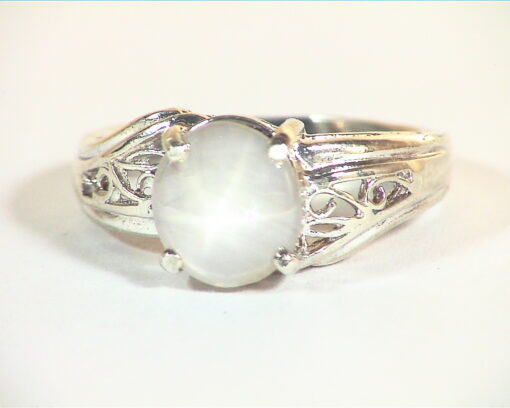 Star Sapphire Natural Genuine Gemstone in Starling Silver Lady's Ring RSS,466 - Image 6