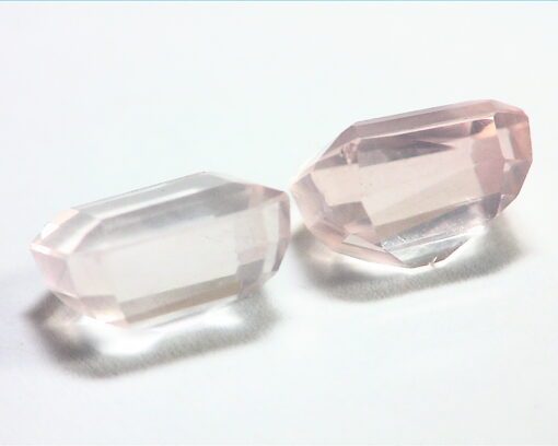 Rose Quartz Natural Genuine Faceted Emerald Cut Gemstone's GSG,405 - Image 5