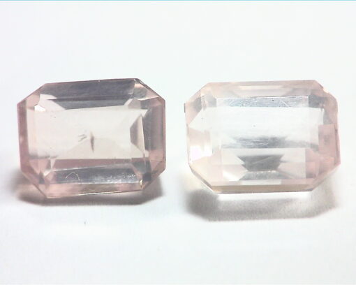 Rose Quartz Natural Genuine Faceted Emerald Cut Gemstone's GSG,405 - Image 6