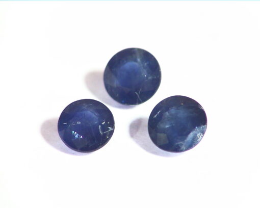 Blue Sapphire Natural Genuine Round Faceted Gemstone 2.87 KT GSG,183 - Image 3