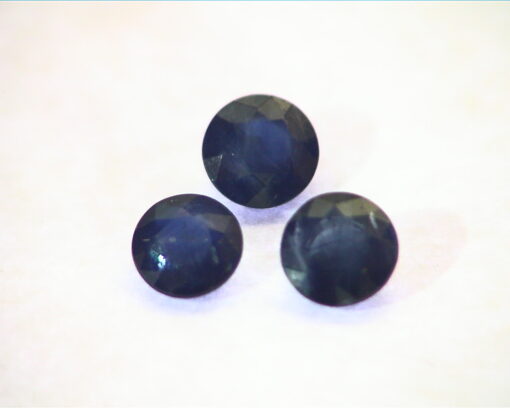 Blue Sapphire Natural Genuine Round Faceted Gemstone 2.87 KT GSG,183 - Image 4