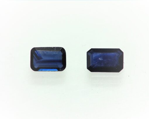 Blue Sapphire Emerald cut Natural Genuine Matched Pair Gemstones GRG,277