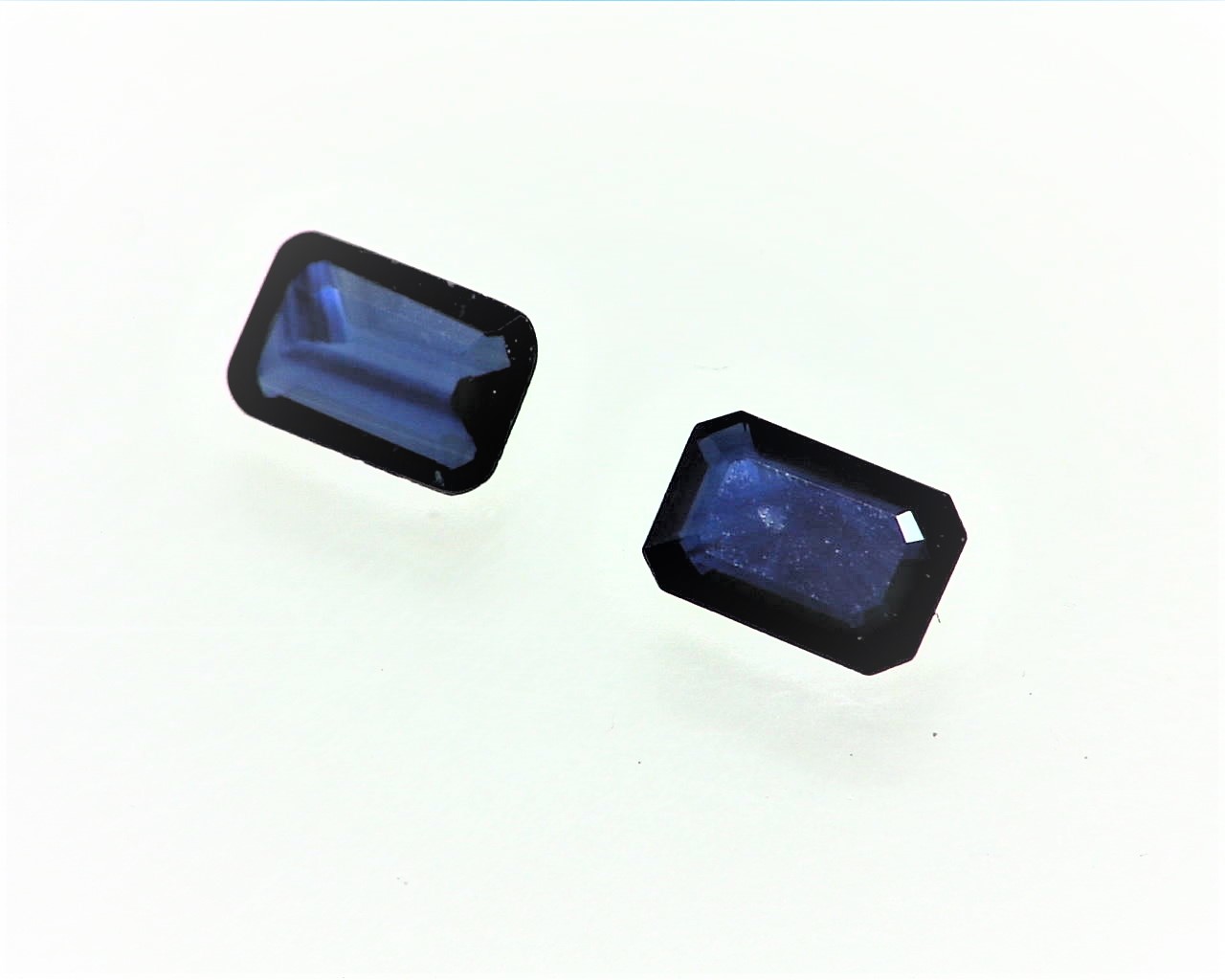 Blue Sapphire Emerald cut Natural Genuine Matched Pair Gemstones GRG,277 - Image 2