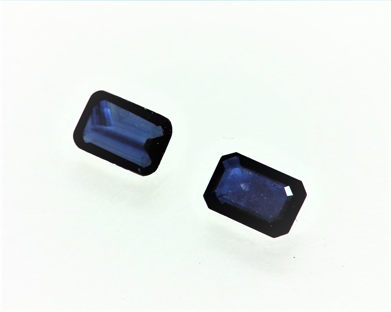 Blue Sapphire Emerald cut Natural Genuine Matched Pair Gemstones GRG,277 - Image 3