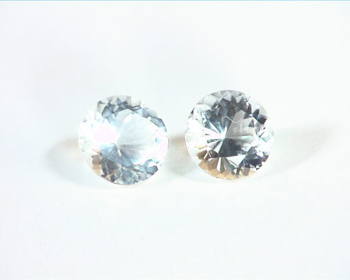 White Topaz Natural Genuine Gemstone Matched Pair 6mm Round GSG,225