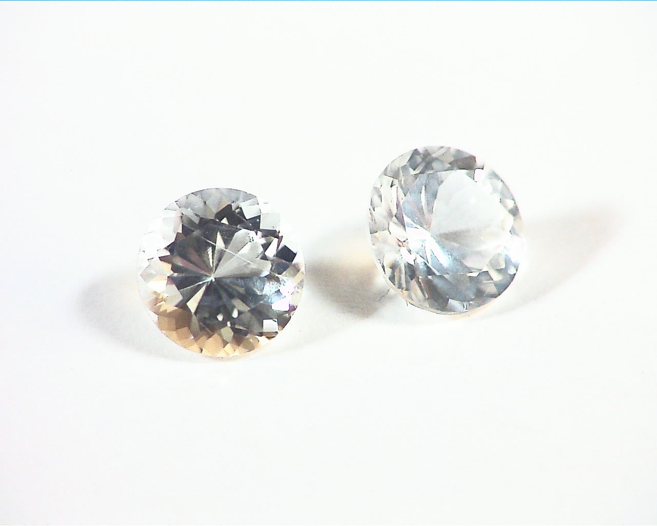 White Topaz Natural Genuine Gemstone Matched Pair 6mm Round GSG,225 - Image 3