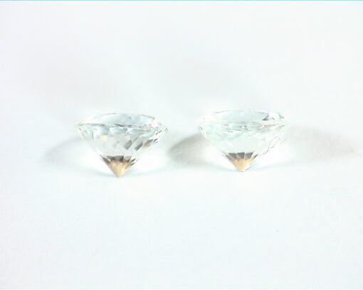 White Topaz Natural Genuine Gemstone Matched Pair 6mm Round GSG,225 - Image 4