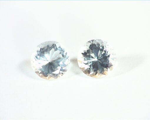 White Topaz Natural Genuine Gemstone Matched Pair 6mm Round GSG,225 - Image 6