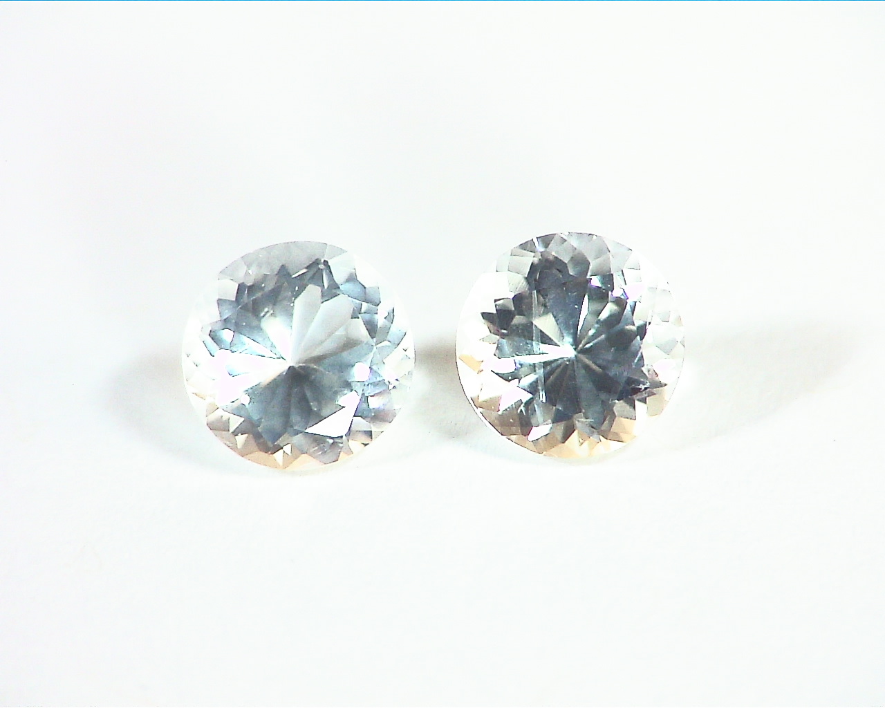 White Topaz Natural Genuine Gemstone Matched Pair 6mm Round GSG,225 - Image 6