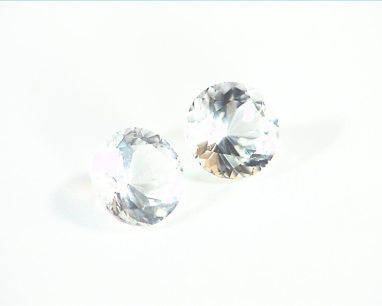 White Topaz Natural Genuine Gemstone Matched Pair 6mm Round GSG,225 - Image 7