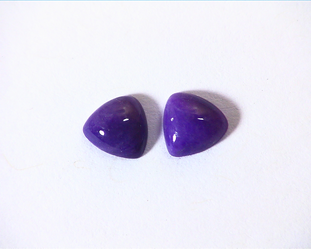 Gem Silica Natural Genuine Cabochon Gemstone Trilliant  Shape Pair GSG,472 - Image 2
