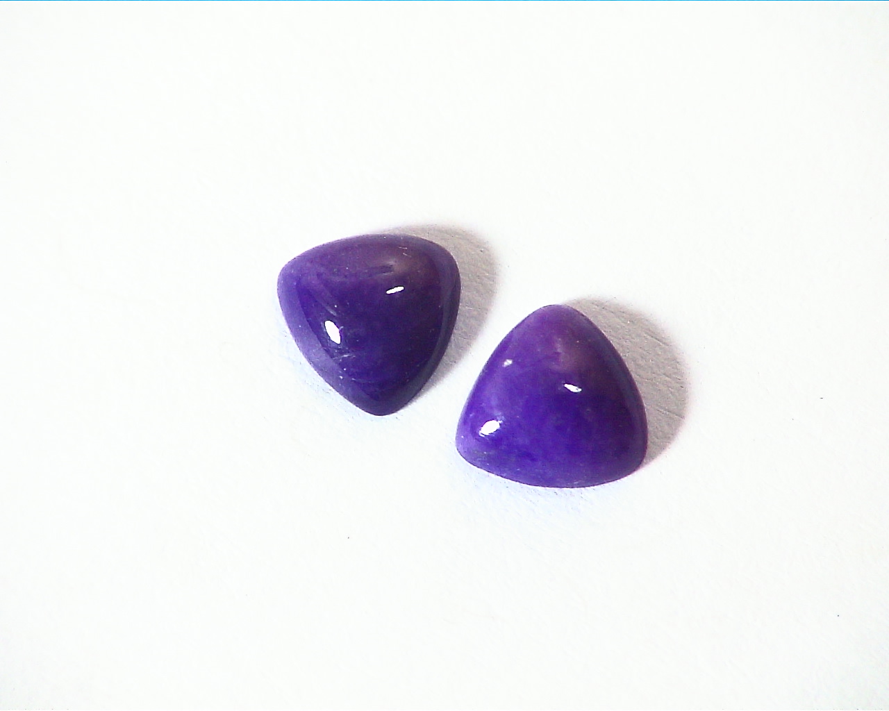Gem Silica Natural Genuine Cabochon Gemstone Trilliant  Shape Pair GSG,472 - Image 4