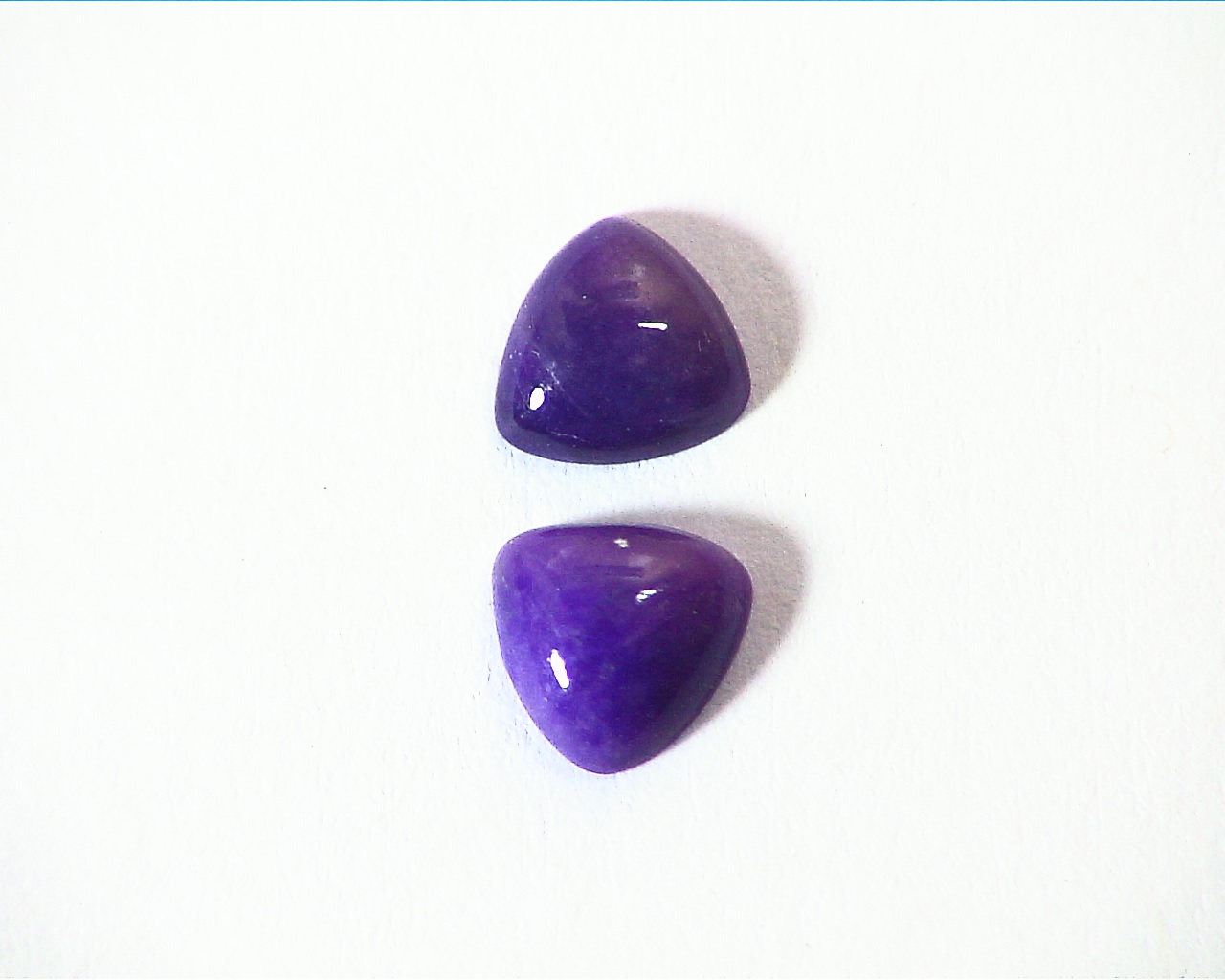 Gem Silica Natural Genuine Cabochon Gemstone Trilliant  Shape Pair GSG,472 - Image 5