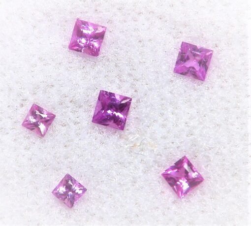 Pink Sapphire Natural Genuine Princess Cut Gemstones 0.54 CT GPG 171 - Image 4