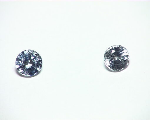 White Sapphire Pair Natural Genuine Round Gemstone 1.08 CT GPG,300