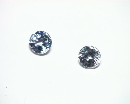 White Sapphire Pair Natural Genuine Round Gemstone 1.08 CT GPG,300 - Image 3