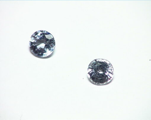 White Sapphire Pair Natural Genuine Round Gemstone 1.08 CT GPG,300 - Image 4