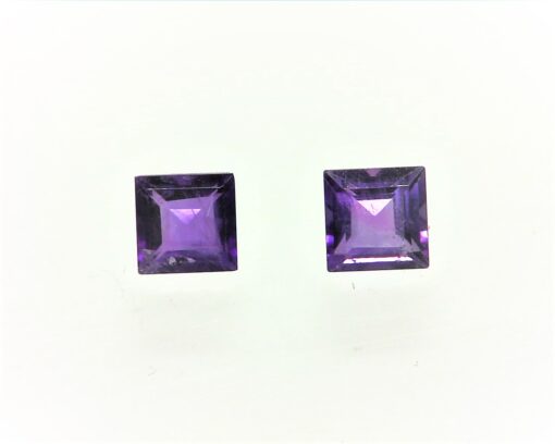 Amethyst Faceted Genuine Gemstone Matched Pair 0.70 CT GSG, 460