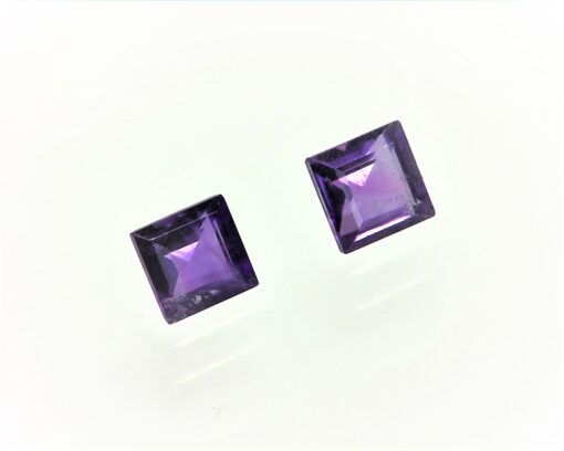Amethyst Faceted Genuine Gemstone Matched Pair 0.70 CT GSG, 460 - Image 2